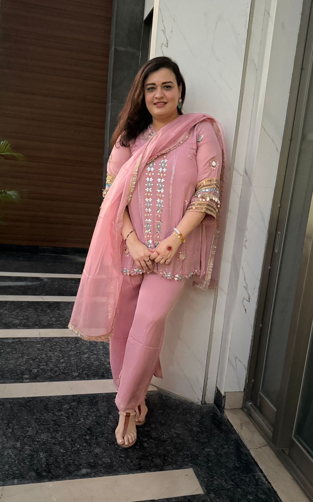 Amira Suit Set- Peach, Pink